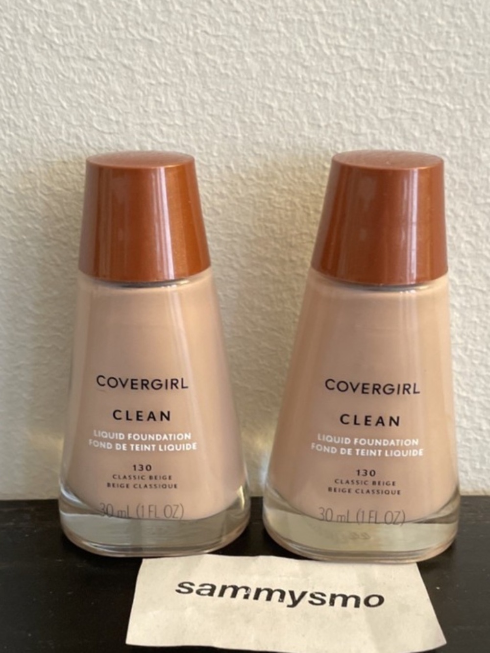 Covergirl Clean Liquid Foundation 130 Classic Beige 1 oz., x2